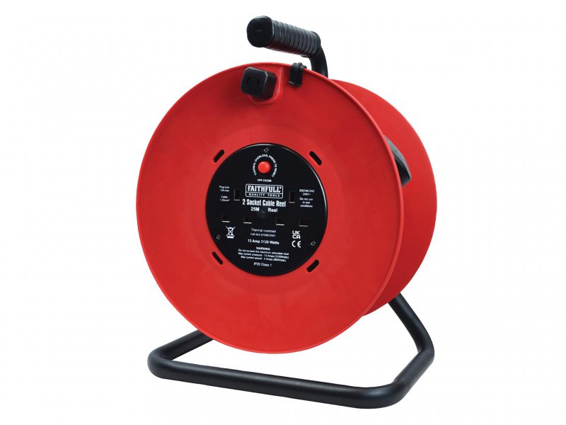 Faithfull Power Plus Cable Reel 25 Metre 13 Amp 230 Volt Main Image