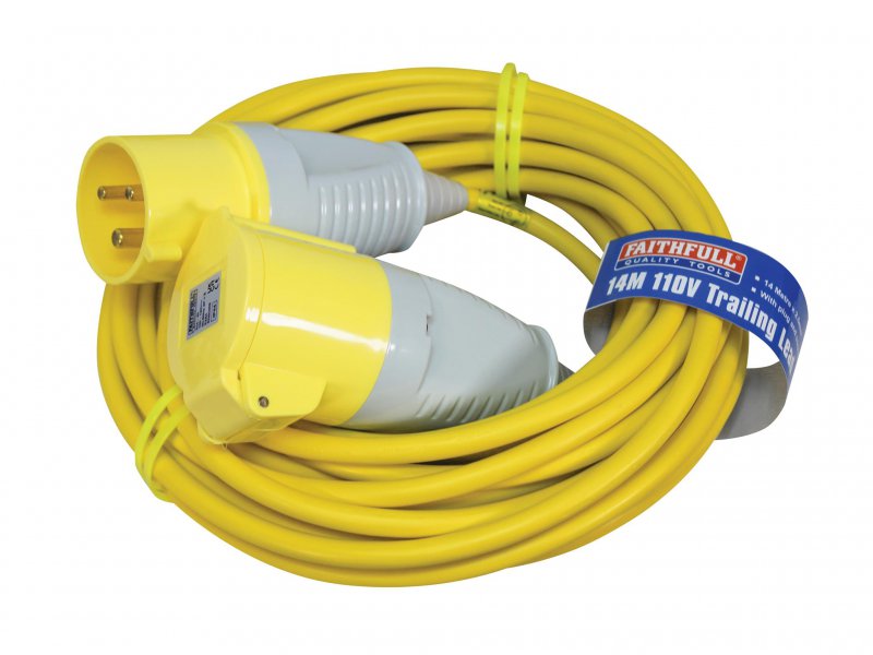 Faithfull Power Plus Trailing Lead 14 Metre 32 Amp 110 Volt Main Image