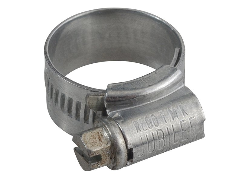 Jubilee 0 Zinc Protected Hose Clip 16mm - 22mm 5/8in - 7/8in Main Image