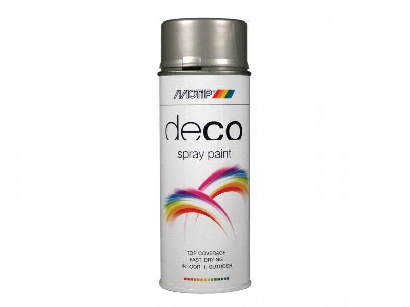 MOTIP Deco Spray Paint High Gloss RAL 9006 White Aluminium 400ml Main Image