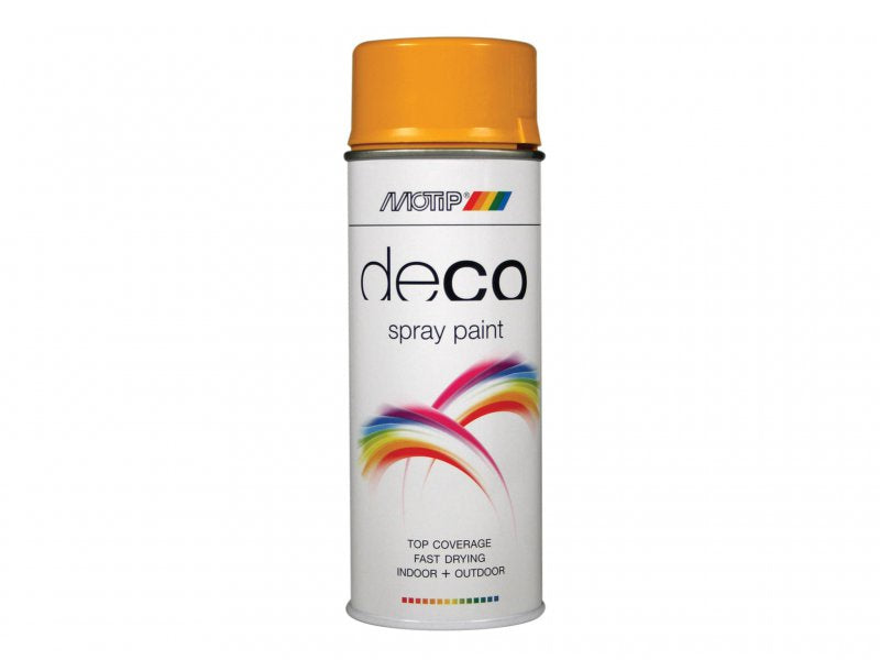 MOTIP Deco Spray Paint High Gloss RAL 1004 Gold Yellow 400ml Main Image