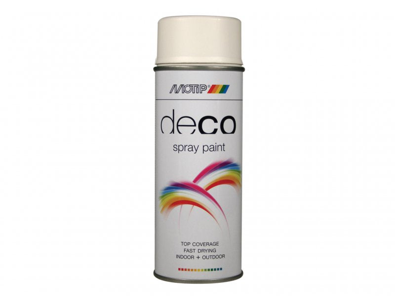 MOTIP Deco Spray Paint Matt RAL 9010 White 400ml Main Image