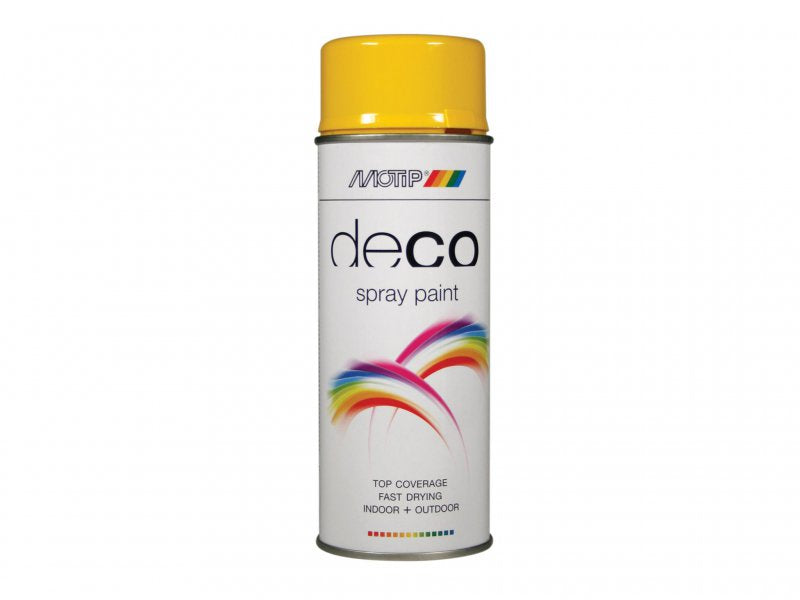 MOTIP Deco Spray Paint High Gloss RAL 1021 Rapeseed Yellow 400ml Main Image
