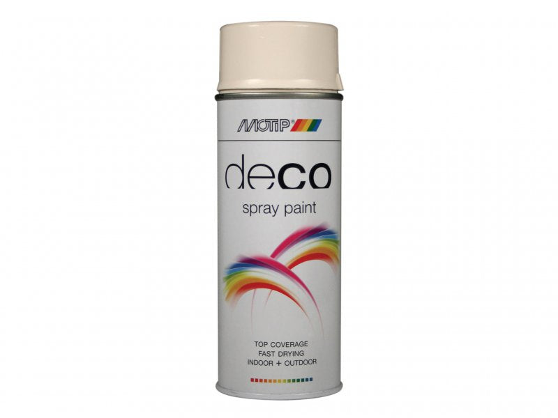 MOTIP Deco Spray Paint High Gloss RAL 9001 Cream White 400ml Main Image