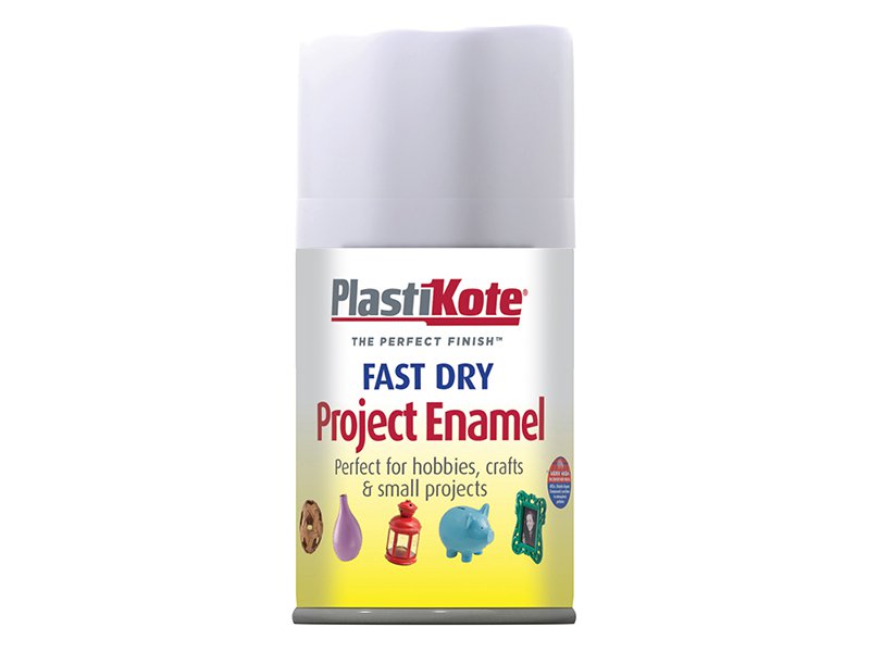 Plasti-kote Fast Dry Enamel Aerosol White Matt 100 ml Main Image