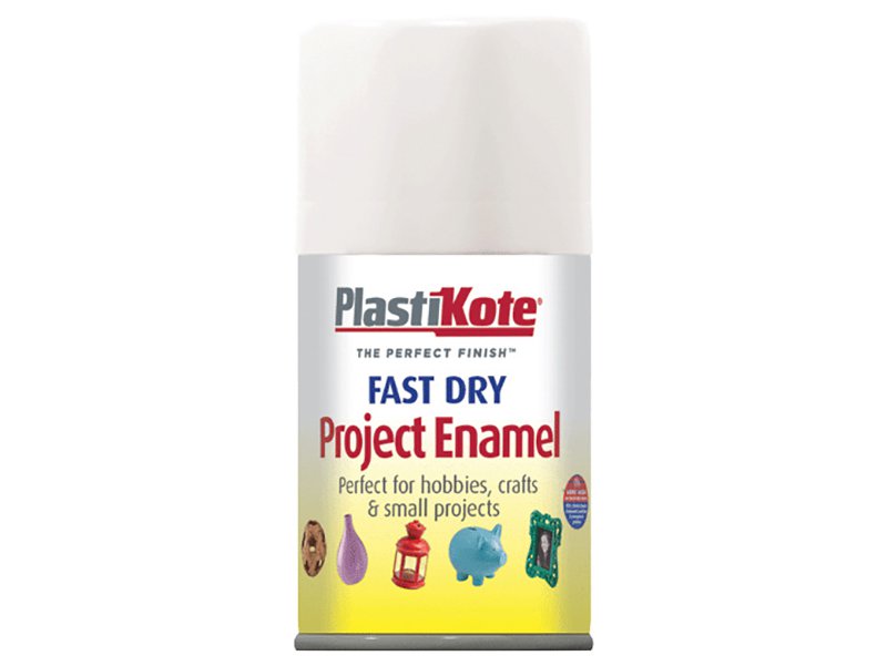 Plasti-kote Fast Dry Enamel Aerosol White Gloss 100 ml Main Image