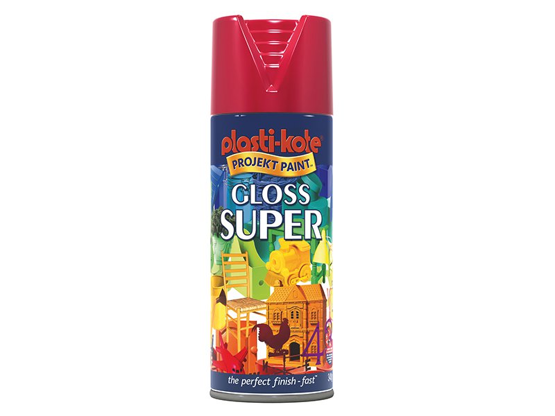Plasti-kote Super Gloss Spray Bright Red 400 ml Main Image