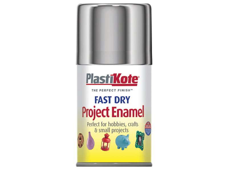 Plasti-kote Fast Dry Enamel Aerosol Chrome 100 ml Main Image