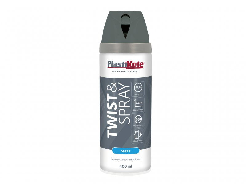 PlastiKote Twist & Spray Matt 400ml Blue Steel Main Image