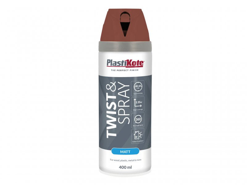 PlastiKote Twist & Spray Matt 400ml Pantile Red Main Image