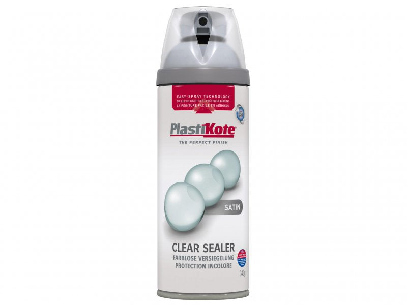 Plasti-kote Twist & Spray Satin Clear Acrylic 400ml Main Image