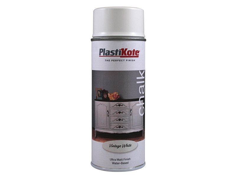 Plasti-kote Chalk Finish Spray Vintage White 400ml Main Image