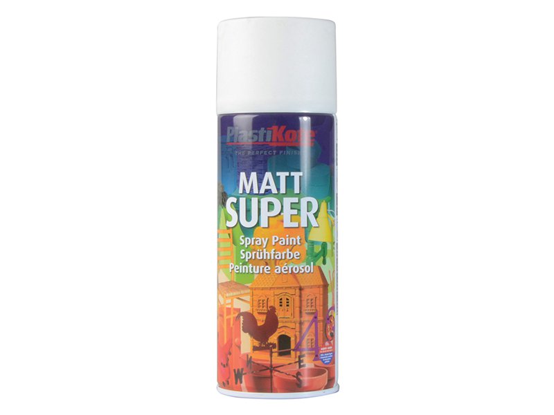 Plasti-kote Super Matt Spray White 400 ml Main Image