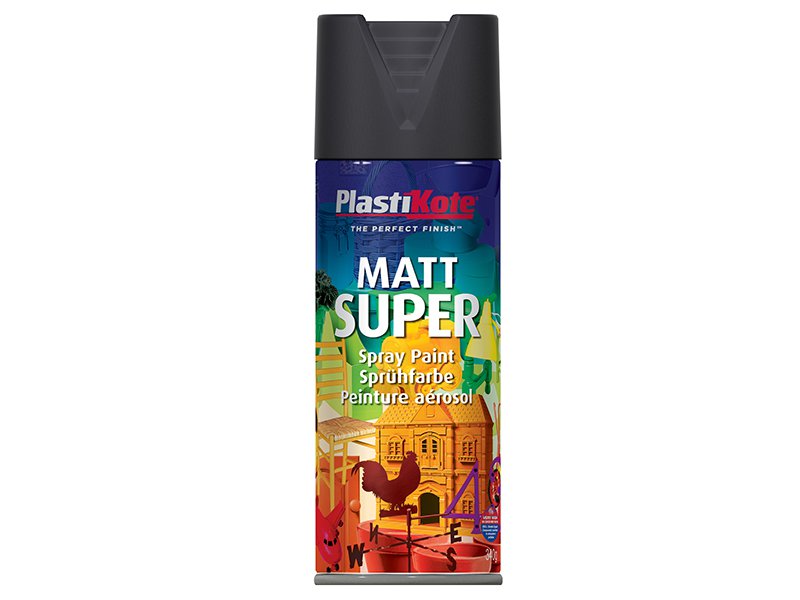 Plasti-kote Super Matt Spray Black 400 ml Main Image