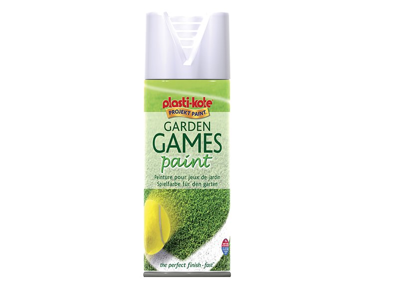 Plasti-kote Garden Games Spray Paint White 400ml Main Image