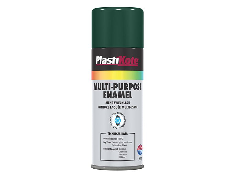 Plasti-kote Multi Purpose Enamel Spray Paint Gloss Green 400 ml Main Image