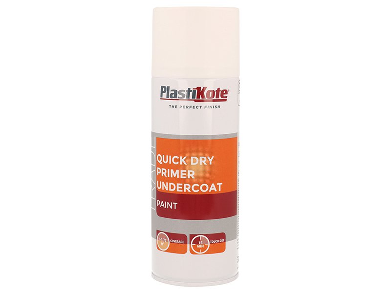 PlastiKote Trade Quick Dry Primer Spray White 400ml Main Image