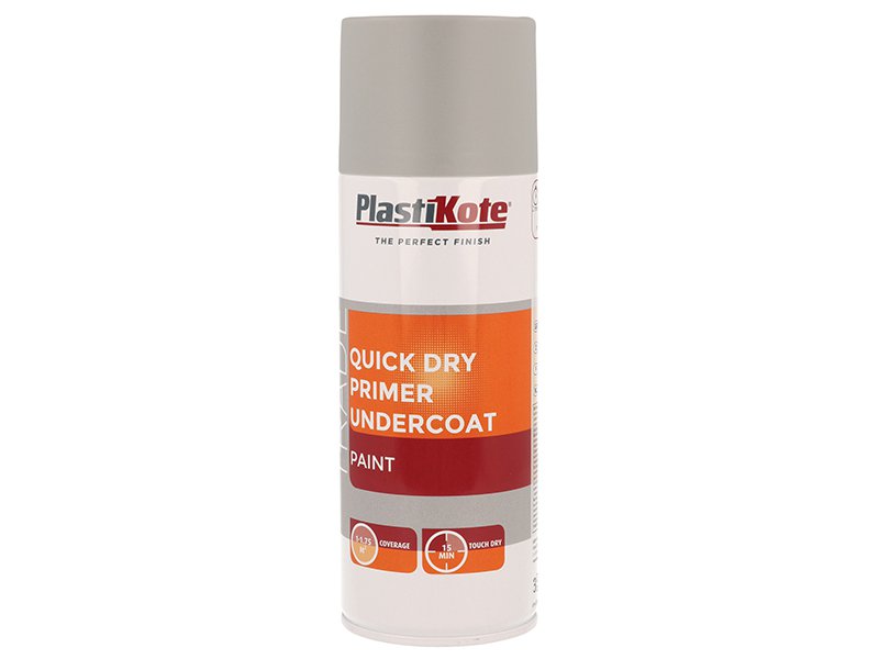 PlastiKote Trade Quick Dry Primer Spray Grey 400ml Main Image