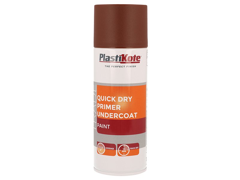 PlastiKote Trade Quick Dry Primer Spray Red Oxide 400ml Main Image
