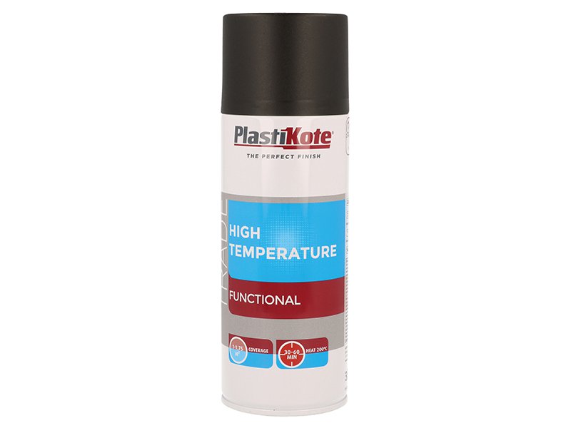 PlastiKote Trade High Temperature Spray Paint Black 400ml Main Image