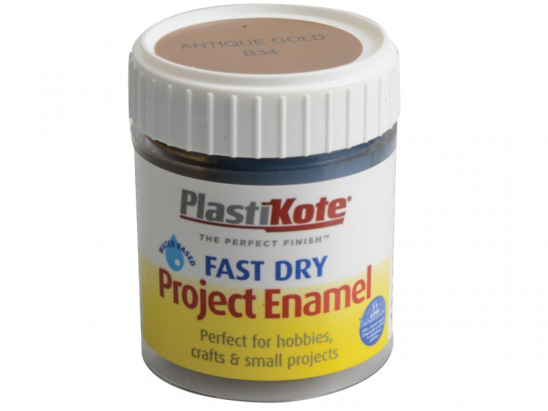 Plasti-kote Fast Dry Enamel Paint B34 Bottle 59 ml Antique Gold Main Image