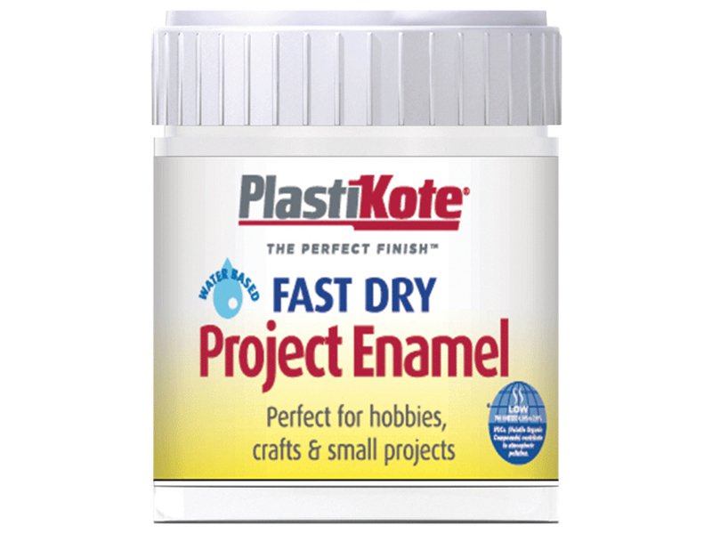 Plasti-kote Fast Dry Enamel Paint B4 Bottle 59 ml White Gloss Main Image