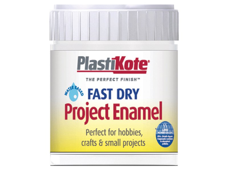 Plasti-kote Fast Dry Enamel Paint B5 Bottle 59 ml White Matt Main Image