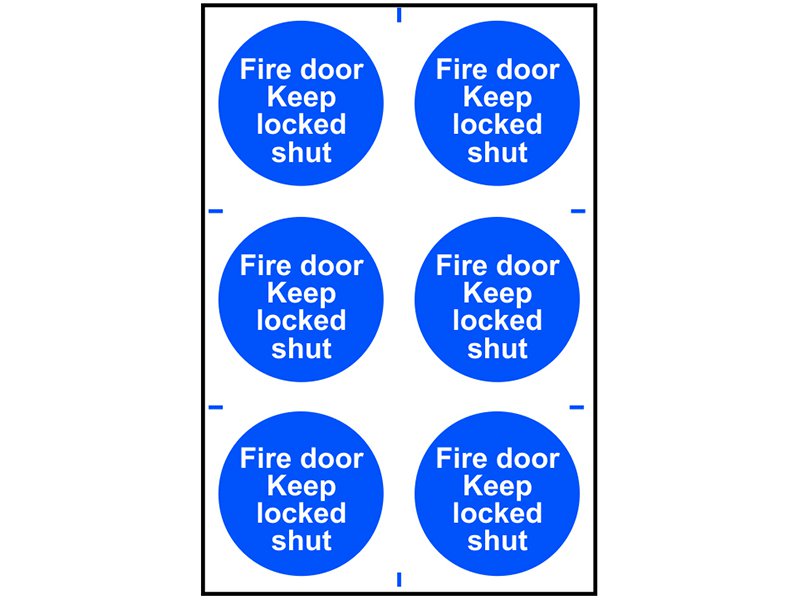 Scan Fire Door Keep Locked Shut - PVC 200 x 300mm Main Image