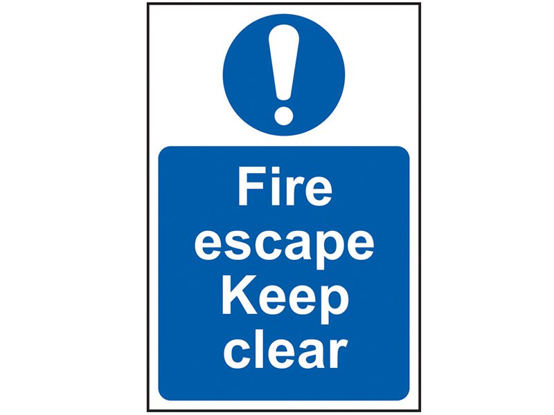Scan Fire Escape Keep Clear - PVC 200 x 300mm Main Image