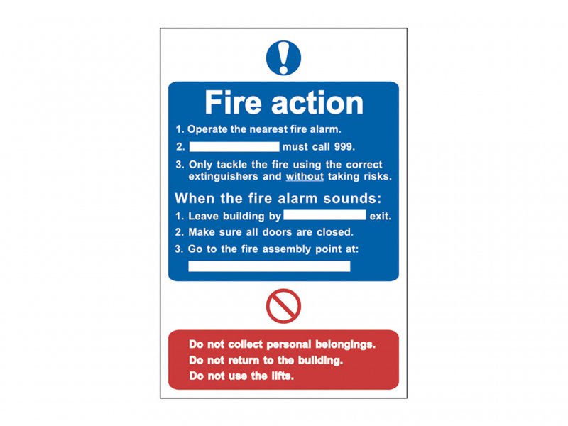 Scan Fire Action Procedure - PVC Sign 200 x 300mm Main Image