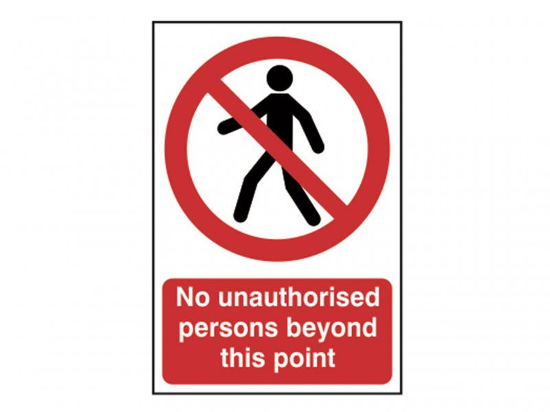Scan No Unauthorised Persons Beyond This Point - PVC Sign 200 x 300mm Main Image