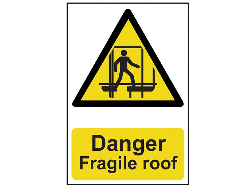 Scan Danger Fragile Roof - PVC 200 x 300mm Main Image