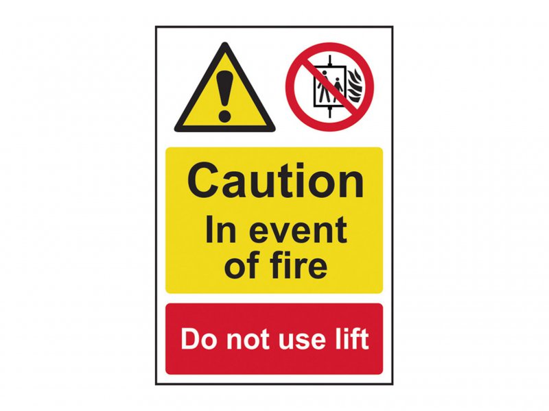 Scan Caution Event of Fire Do Not Use Lift - PVC Sign 200 x 300mm Main Image