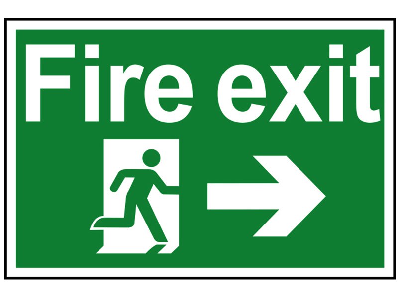 Scan Fire Exit Running Man Arrow Right - PVC 300 x 200mm Main Image