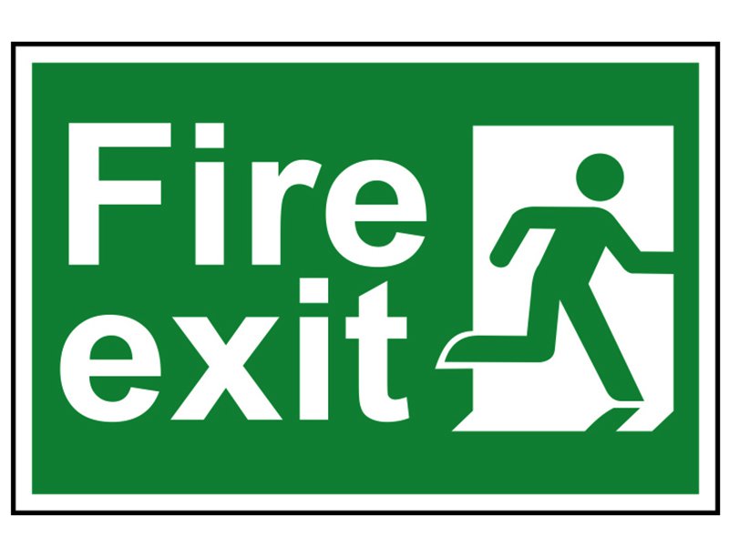 Scan Fire Exit Man Running Right - PVC 300 x 200mm Main Image