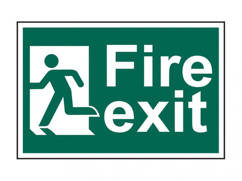 Scan Fire Exit Man Running Left - PVC Sign 300 x 200mm Main Image
