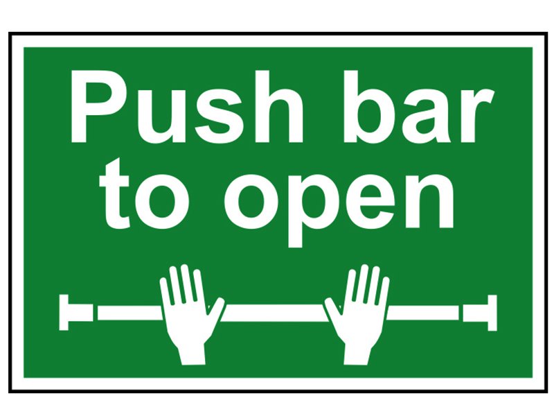 Scan Push Bar To Open - PVC 300 x 200mm Main Image