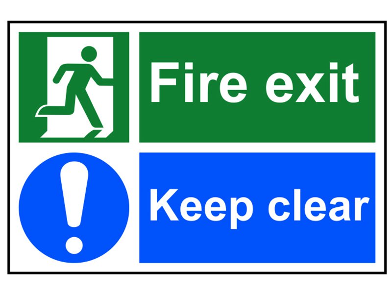 Scan Fire Exit Keep Clear - PVC 300 x 200mm Main Image