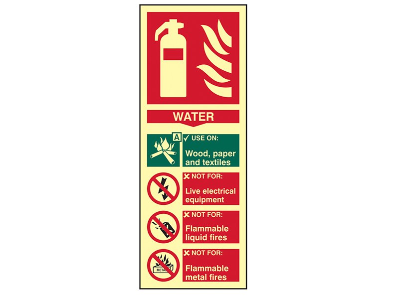 Scan Fire Extinguisher Composite Water - Photoluminescent 75 x 200mm Main Image
