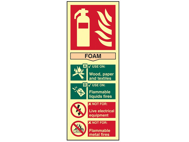 Scan Fire Extinguisher Composite Foam - Photoluminescent 75 x 200mm Main Image