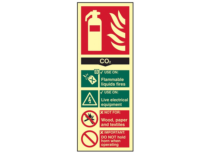 Scan Fire Extinguisher Composite CO2 - Photoluminescent 75 x 200mm Main Image