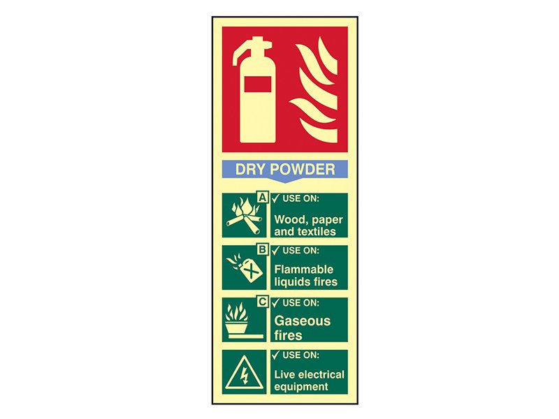 Scan Fire Extinguisher Composite - Dry Powder - Photoluminescent 75 x 200mm Main Image