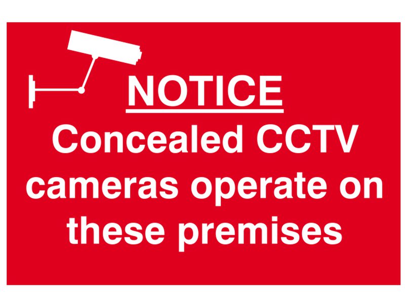 Scan Notice Concealed CCTV Cameras Operate On These Premises - PVC 300 x 200mm Main Image