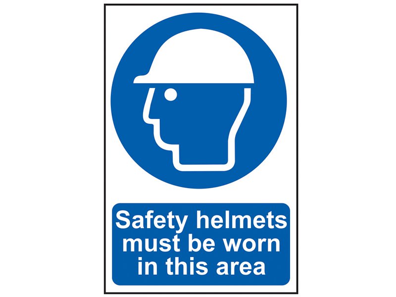Scan Safety Helmets Must Be Worn In This Area - PVC 400 x 600mm Main Image