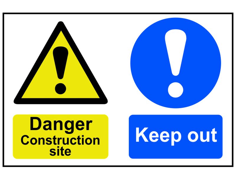 Scan Danger Contruction Site Keep Out - PVC 600 x 400mm Main Image