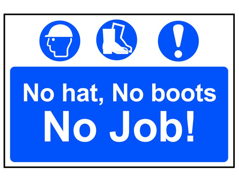 Scan No Hat, No Boots, No Job - PVC 600 x 400mm Main Image