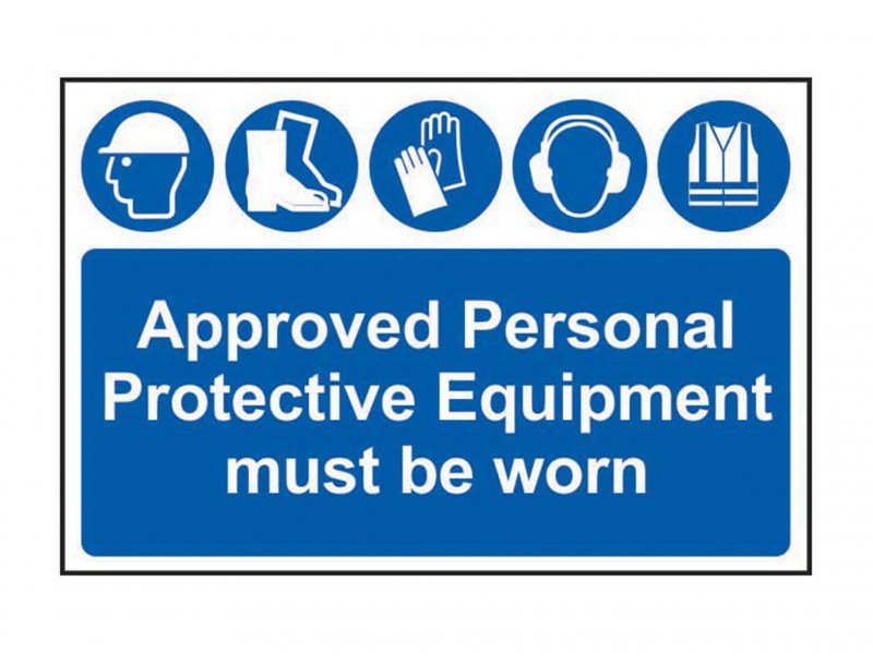 Scan Approved PPE Must Be Worn - PVC Sign 600 x 400mm Main Image