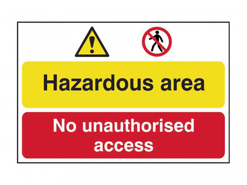 Scan Hazardous Area / No Unauthorized Access - PVC Sign 600 x 400mm Main Image