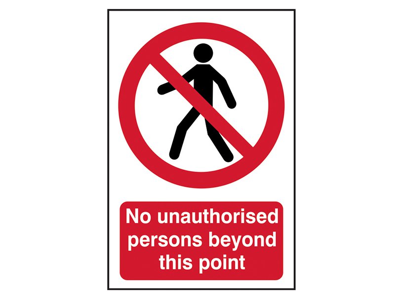 Scan No Unauthorised Persons Beyond This Point - PVC 400 x 600mm Main Image