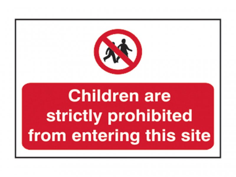 Scan Children Prohibited From Entering Site - PVC Sign 600 x 400mm Main Image